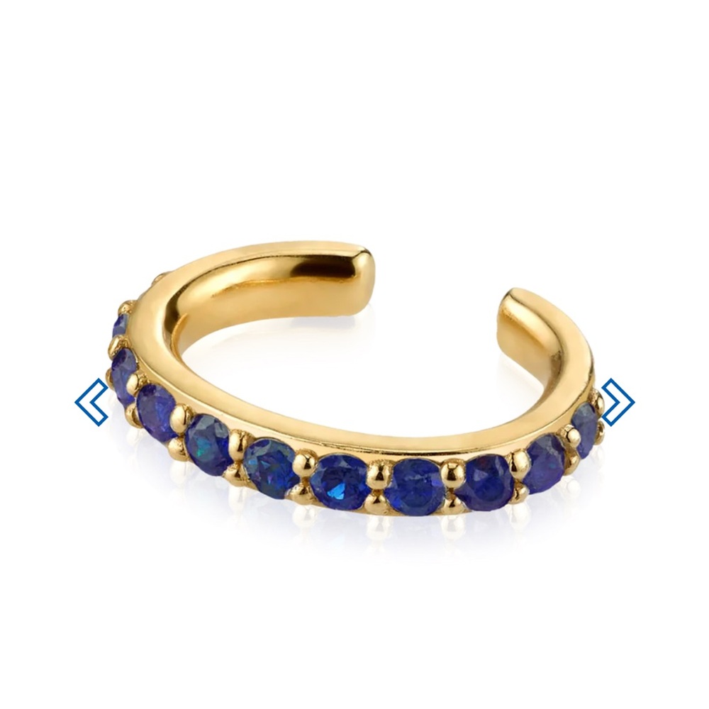 The Last Line: 14k Gold and sapphire Ear cuff